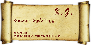 Keczer György névjegykártya