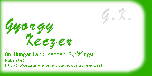 gyorgy keczer business card